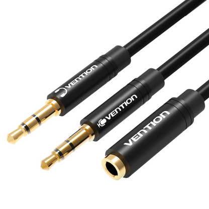 Vention Cable Audio Auxiliar 3.5mm Hembra - 2x3.5mm Macho, 0.3m