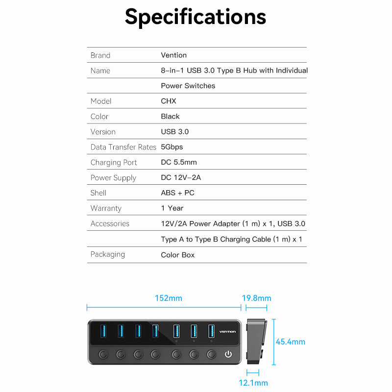 Adaptador multipuerto USB C Hub 7 en 1 de VENTION