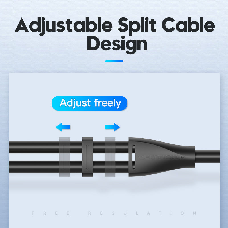Vention Cable Audio Auxiliar 3.5mm Hembra - 2x3.5mm Macho, 0.3m