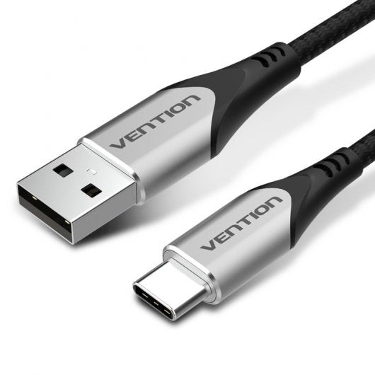Vention Cable USB C Macho- USB C Macho Algodón Trenzado 1m