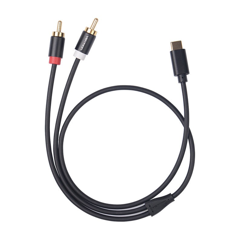 Cable de audio USB C a 2 RCA, cable Vention tipo C a RCA, cable 2RCA jack USB-C línea de audio, RCA a altavoz adaptador de cable para estéreo de coche, teléfono, tablet, cine en casa, amplificador, DVD, altavoz (3 m)