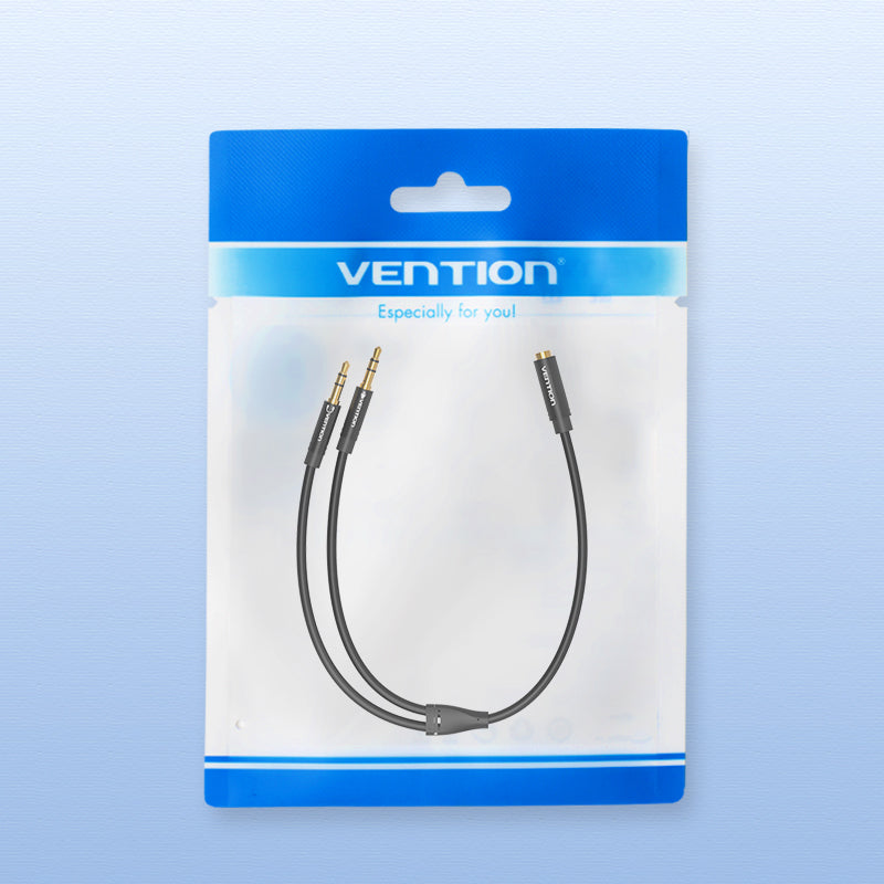 Vention Cable Audio Auxiliar 3.5mm Hembra - 2x3.5mm Macho, 0.3m