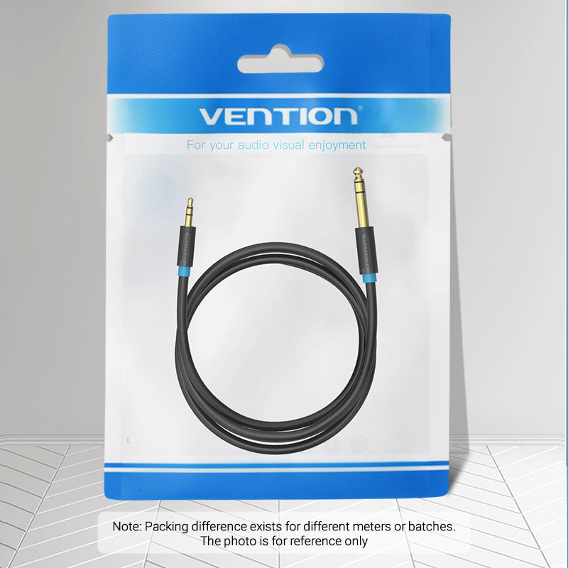 Cable adaptador de audio de 3,5 mm a 6,35 mm de Vention para mezclador, amplificador y guitarra, macho a macho, cable auxiliar de 2 metros