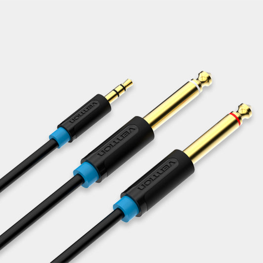 Vention Cable Audio Jack 3.5mm a 2 salidas 6.5mm, 2m, Negro