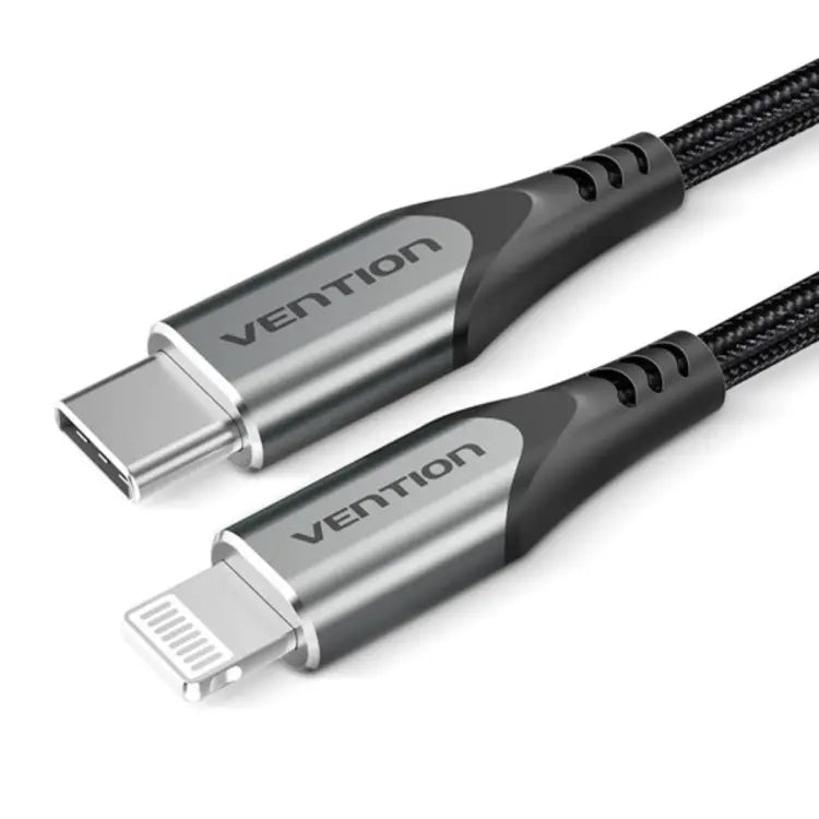 Cable USB C a Lightning de 6.6 pies/2 m, VENTION [certificado Apple MFi] Lightning a tipo C Cable de carga de nailon trenzado compatible con teléfono 12/12 Pro/12 Mini/11 Pro MAX/X/8/8Plus
