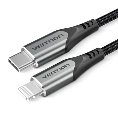 Cable USB C a Lightning de 6.6 pies/2 m, VENTION [certificado Apple MFi] Lightning a tipo C Cable de carga de nailon trenzado compatible con teléfono 12/12 Pro/12 Mini/11 Pro MAX/X/8/8Plus