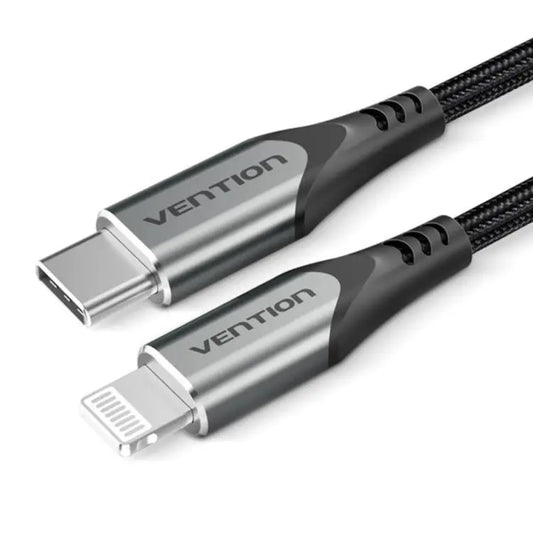 Cable USB C a Lightning de 6.6 pies/2 m, VENTION [certificado Apple MFi] Lightning a tipo C Cable de carga de nailon trenzado compatible con teléfono 12/12 Pro/12 Mini/11 Pro MAX/X/8/8Plus