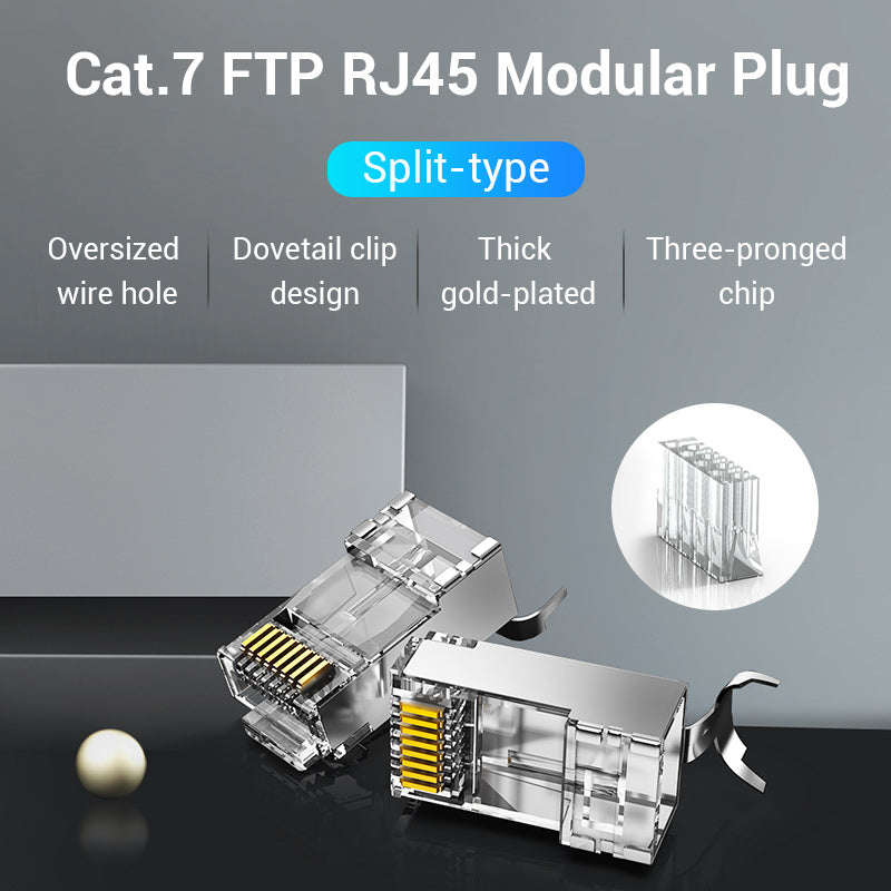 Vention Conectores RJ45 Cat.7 transparente - 10 unidades