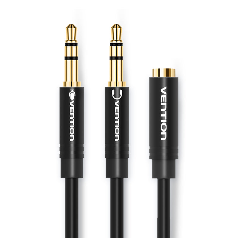 Vention Cable Audio Auxiliar 3.5mm Hembra - 2x3.5mm Macho, 0.3m