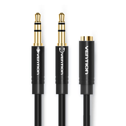 Vention Cable Audio Auxiliar 3.5mm Hembra - 2x3.5mm Macho, 0.3m