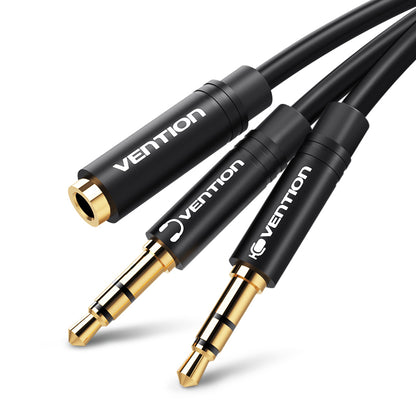 Vention Cable Audio Auxiliar 3.5mm Hembra - 2x3.5mm Macho, 0.3m