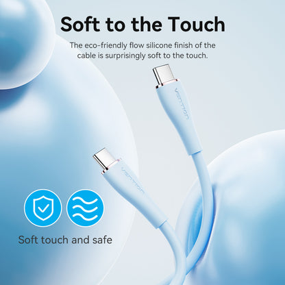 Vention Cable USB-C PD 100W Carga Rápida Silicon Verde