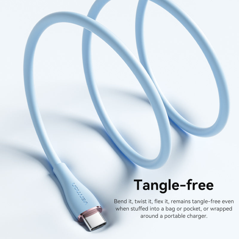 Vention Cable USB-C PD 100W Carga Rápida Silicon Verde
