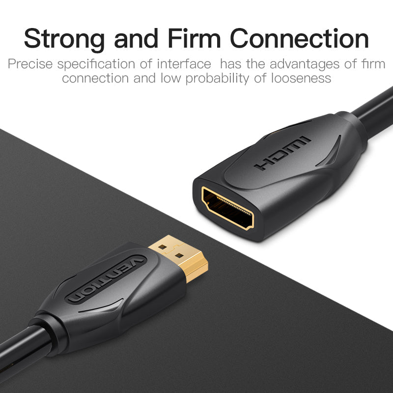 VENTION - Cable de extensión HDMI de alta velocidad 4K HDMI macho a hembra 4K a 30Hz retorno de audio compatible con Xbox One S 360, PS4, Apple TV, reproductor de Blu Ray, Wii U, etc. (10 pies)