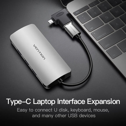 Vention Adaptador OTG, USB Tipo C y Micro USB a USB-A Hembra, 2 en 1