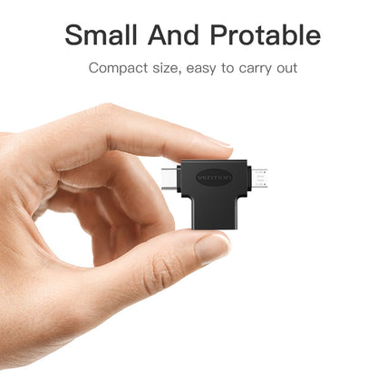 Vention Adaptador OTG, USB Tipo C y Micro USB a USB-A Hembra, 2 en 1