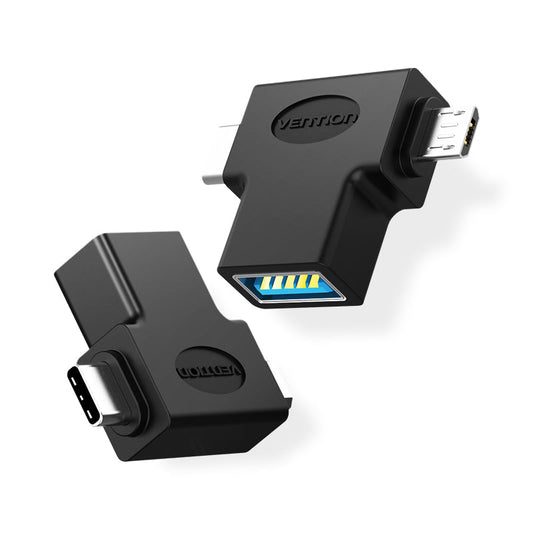 Vention Adaptador OTG, USB Tipo C y Micro USB a USB-A Hembra, 2 en 1