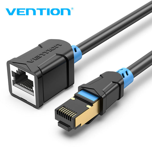 VENTION - Cable de extensión Ethernet de 16 pies, cable de extensión RJ45 macho a hembra, cable de red Cat6, cable LAN blindado para computadora, cable de conexión Ethernet Cat 6 SSTP (16 pies/5 m