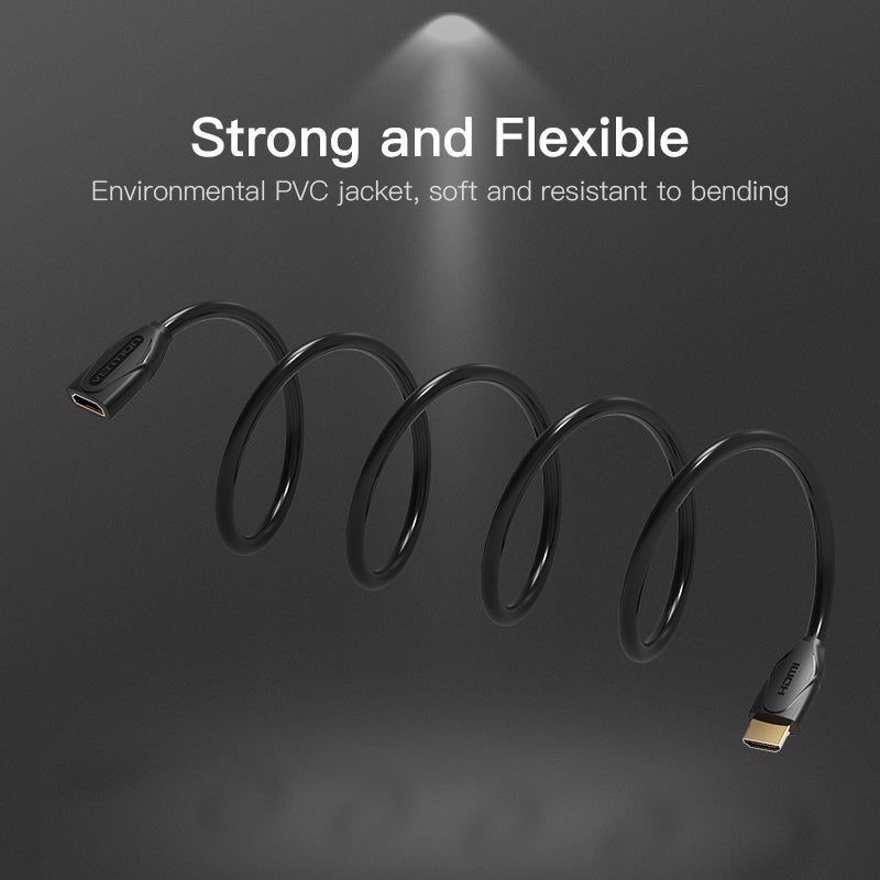 VENTION - Cable de extensión HDMI de alta velocidad 4K HDMI macho a hembra 4K a 30Hz retorno de audio compatible con Xbox One S 360, PS4, Apple TV, reproductor de Blu Ray, Wii U, etc. (10 pies)