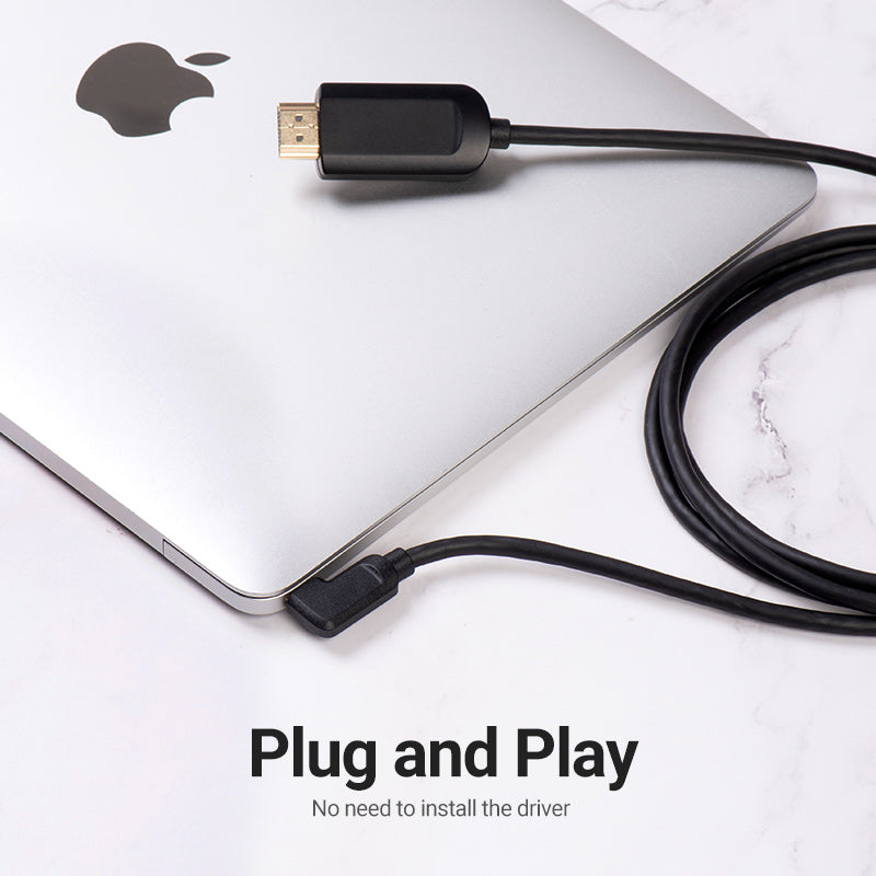 VENTION Cable USB C a HDMI 4K 60Hz ángulo recto USB-C 5FT [alta velocidad] Cable USB tipo C a HDMI para oficina en casa Thunderbolt 3 4 compatible con MacBook Pro/Air iMac Nuevo iPad Galaxy S21 S20 XPS 17