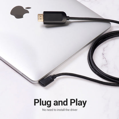 VENTION Cable USB C a HDMI 4K 60Hz ángulo recto USB-C 5FT [alta velocidad] Cable USB tipo C a HDMI para oficina en casa Thunderbolt 3 4 compatible con MacBook Pro/Air iMac Nuevo iPad Galaxy S21 S20 XPS 17