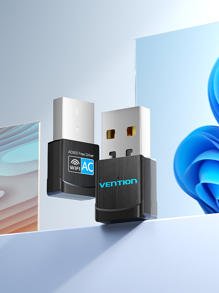 Adaptador Vention USB Wi-Fi de Doble Banda 2.4G/5G Negro