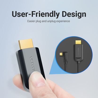 VENTION Cable USB C a HDMI 4K 60Hz ángulo recto USB-C 5FT [alta velocidad] Cable USB tipo C a HDMI para oficina en casa Thunderbolt 3 4 compatible con MacBook Pro/Air iMac Nuevo iPad Galaxy S21 S20 XPS 17