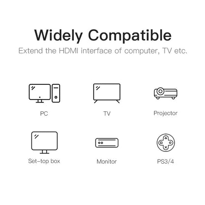 VENTION - Cable de extensión HDMI de alta velocidad 4K HDMI macho a hembra 4K a 30Hz retorno de audio compatible con Xbox One S 360, PS4, Apple TV, reproductor de Blu Ray, Wii U, etc. (10 pies)