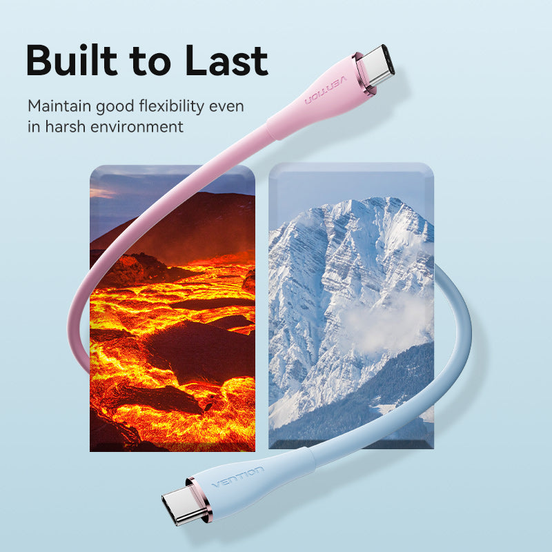 Vention Cable USB-C PD 100W Carga Rápida Silicon Verde