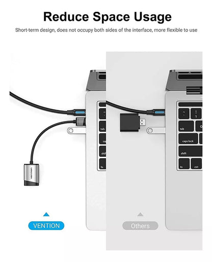 Adaptador Tarjeta Sonido Externa Dual Jack 3,5 A Usb Vention Color Space Gray