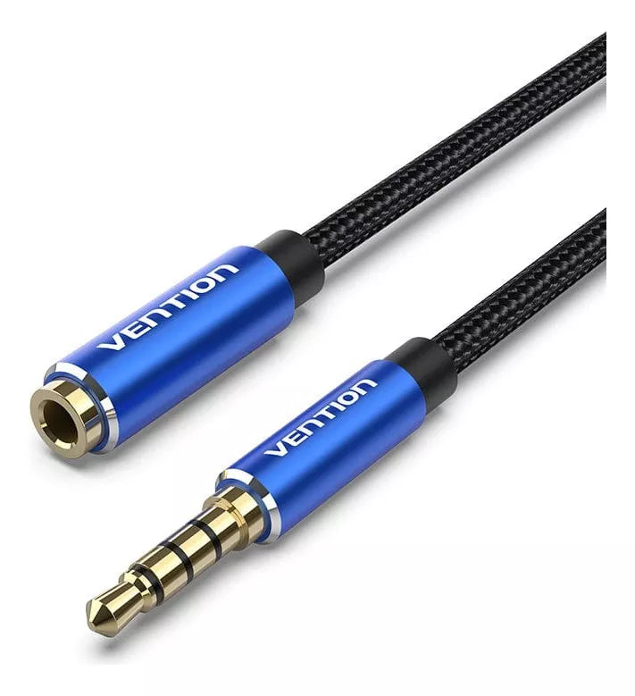 Vention Cable Audio Extensor Jack Aux 3.5mm Macho-Hembra, Trenzado, 2m