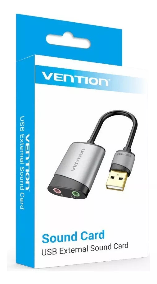 Adaptador Tarjeta Sonido Externa Dual Jack 3,5 A Usb Vention Color Space Gray