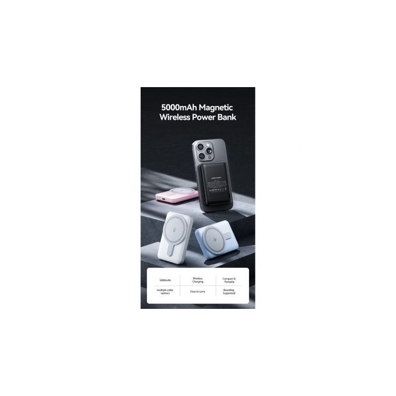 Vention Power Bank Magnetico Inalambrico Wireless 5000 mAh 20W Rosa