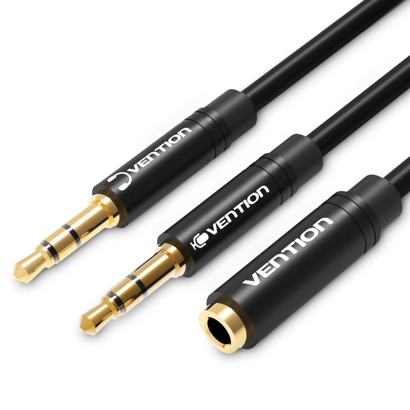 Vention Cable Audio Auxiliar 3.5mm Hembra - 2x3.5mm Macho, 0.3m