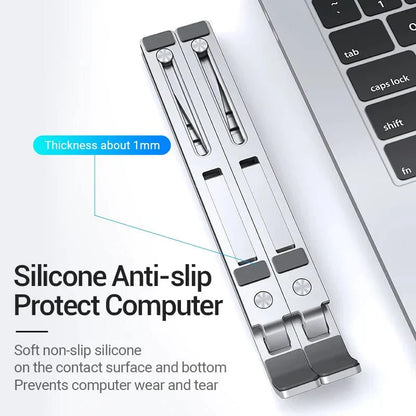 Soporte Plegable para Laptop Vention de Aleación de Aluminio Plateado