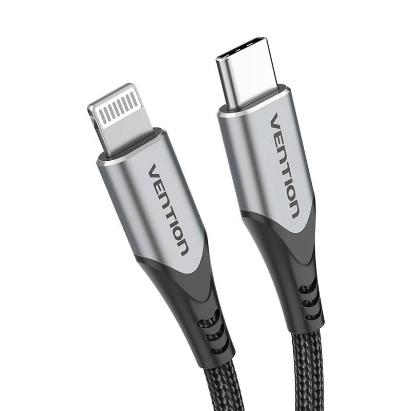 Cable USB C a Lightning de 6.6 pies/2 m, VENTION [certificado Apple MFi] Lightning a tipo C Cable de carga de nailon trenzado compatible con teléfono 12/12 Pro/12 Mini/11 Pro MAX/X/8/8Plus