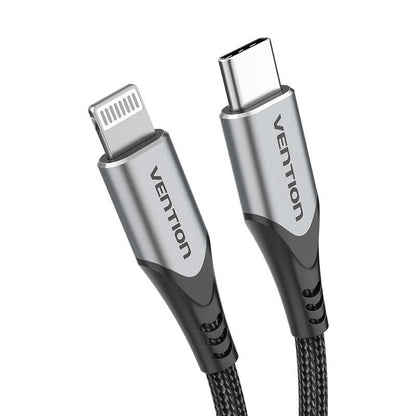 Cable USB C a Lightning de 6.6 pies/2 m, VENTION [certificado Apple MFi] Lightning a tipo C Cable de carga de nailon trenzado compatible con teléfono 12/12 Pro/12 Mini/11 Pro MAX/X/8/8Plus