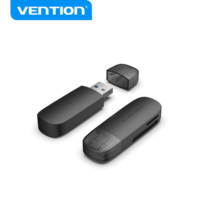 Vention Lector Tarjetas USB 3.0 SD+TF Negro