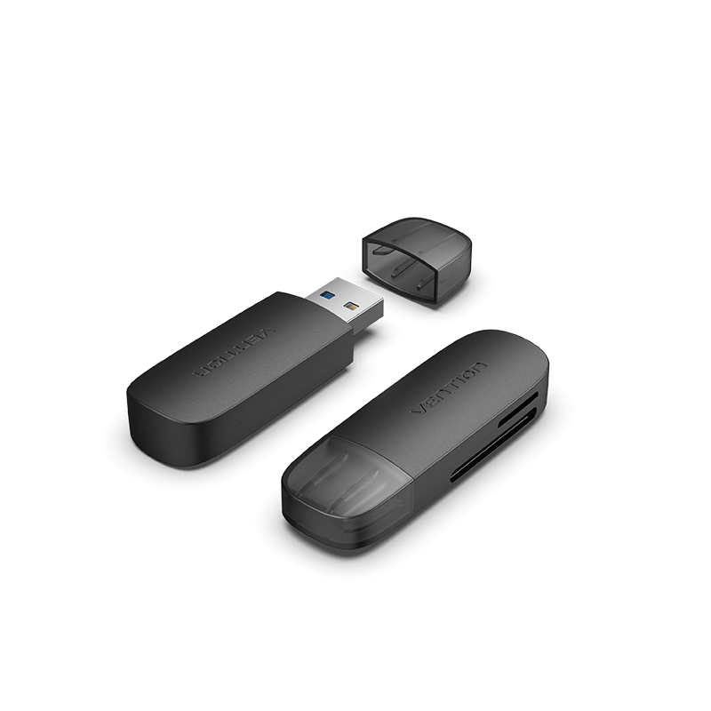Vention Lector Tarjetas USB 3.0 SD+TF Negro