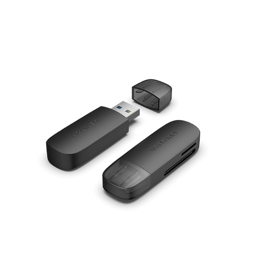 Vention Lector Tarjetas USB 3.0 SD+TF Negro
