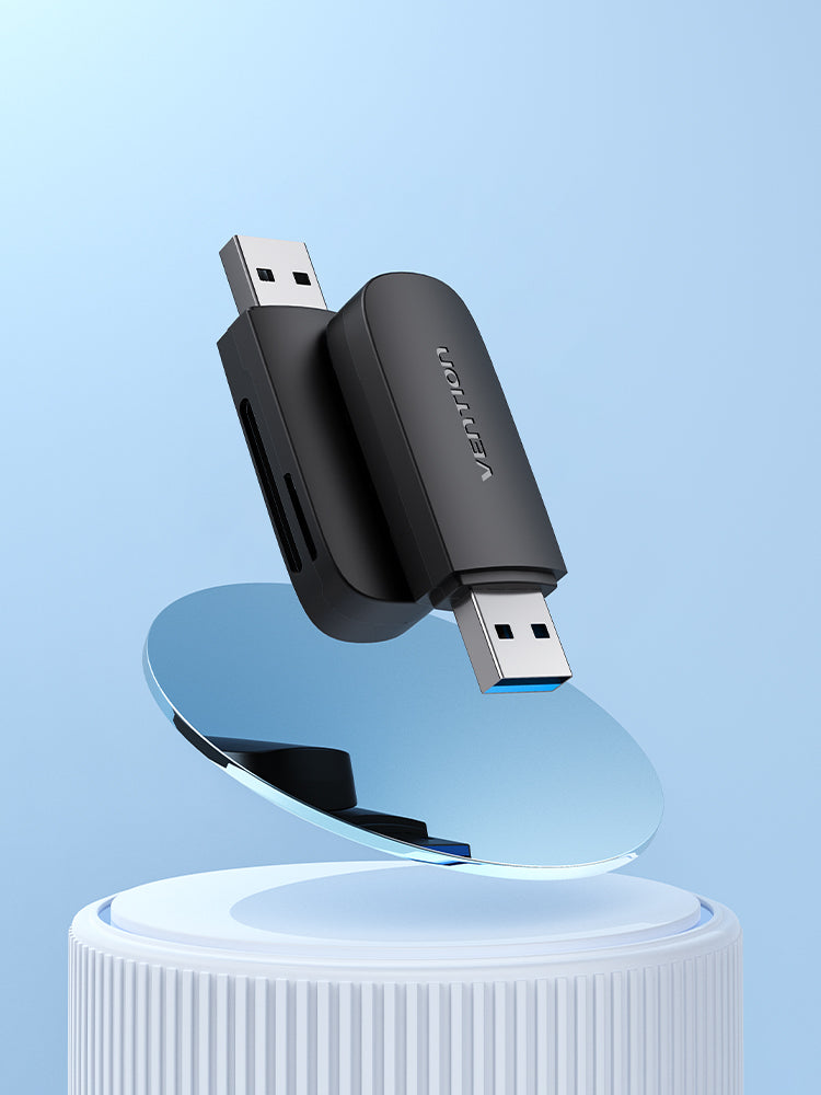 Vention Lector Tarjetas USB 3.0 SD+TF Negro