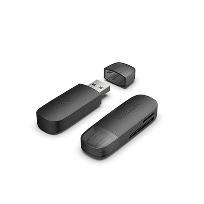 Vention Lector Tarjetas USB 3.0 SD+TF Negro