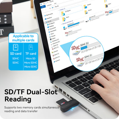 Vention Lector Tarjetas USB 3.0 SD+TF Negro