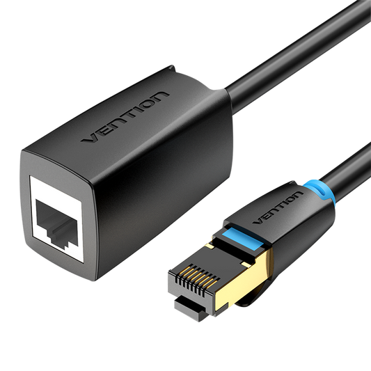 VENTION Cable de Extensión Ethernet Cat 8 Extensor de Cable Lan de 40 Gbps Cat8 Ftp Ethernet Patch Cable de Internet Blindado Rj45 Conector Macho A Hembra para Computadora, Pc, Portátil, Smart Tv 10 P