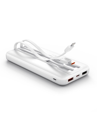 PowerBank VENTION FHOW0 10000mAh Carga Rapida 22.5W, USB-C, Micro-USB, Lightning, Blanco