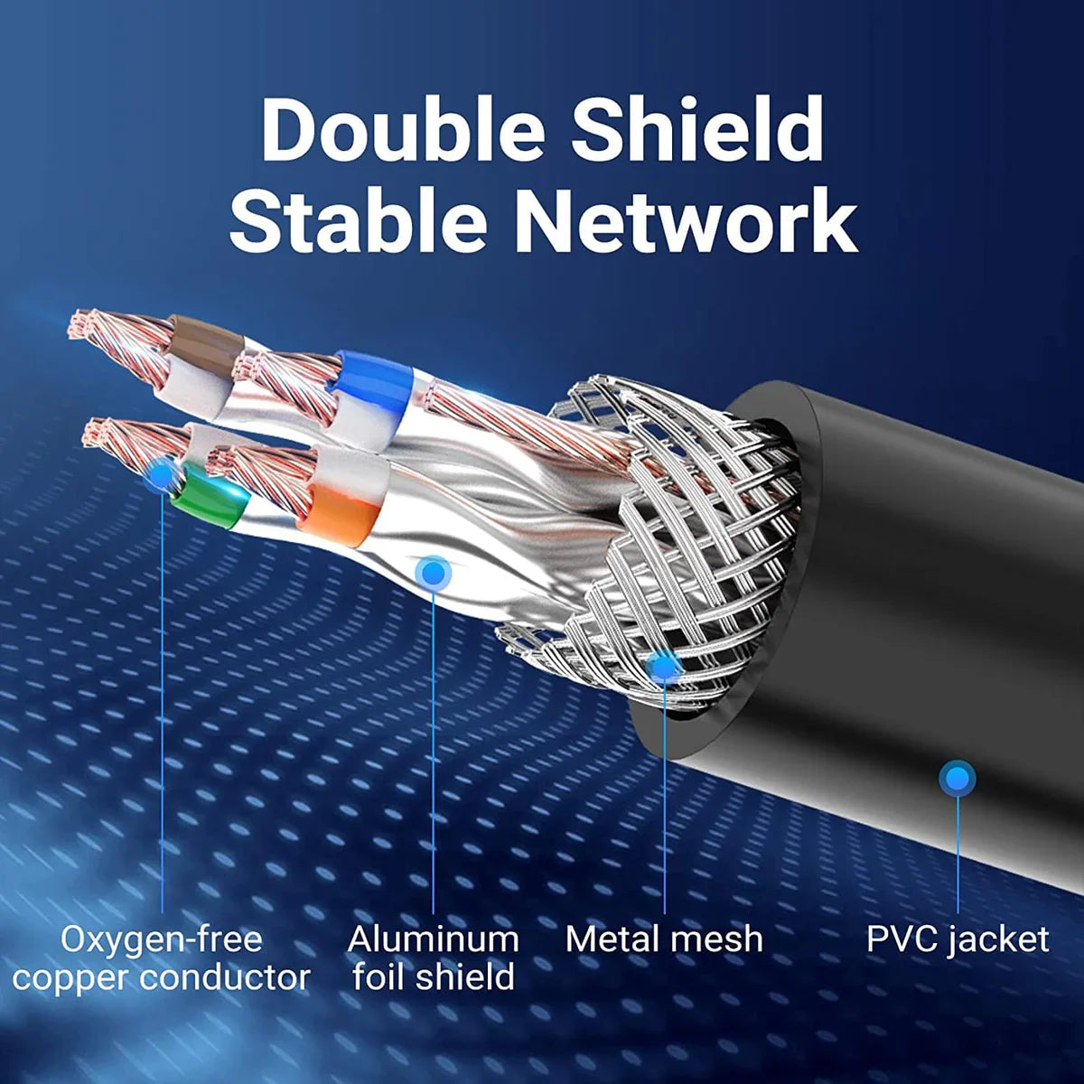 Vention Cable Extensor de Red Cat.6 , 0.5m Negro