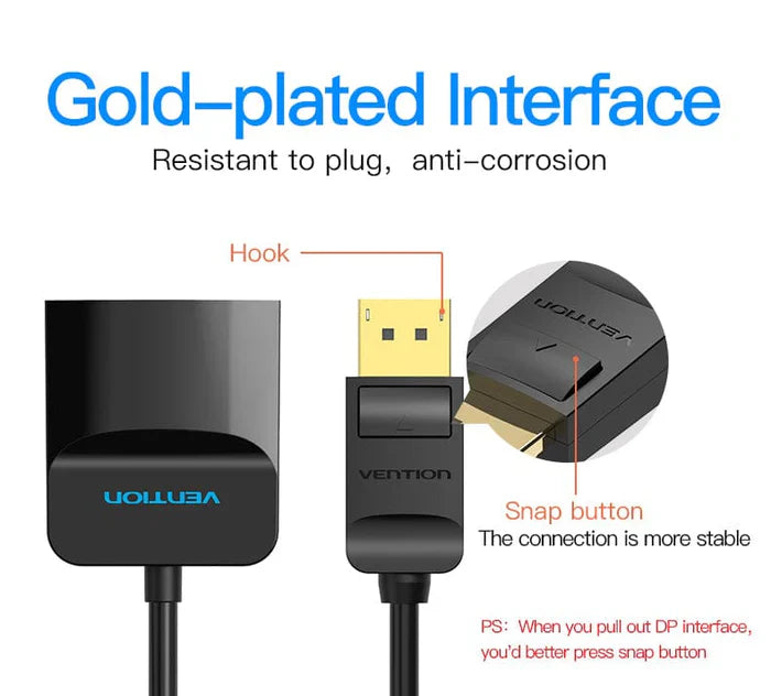 Vention Adaptador DisplayPort a HDMI Macho-Hembra 4K, 0.15m