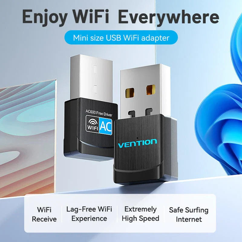 Adaptador Vention USB Wi-Fi  2.4G Negro